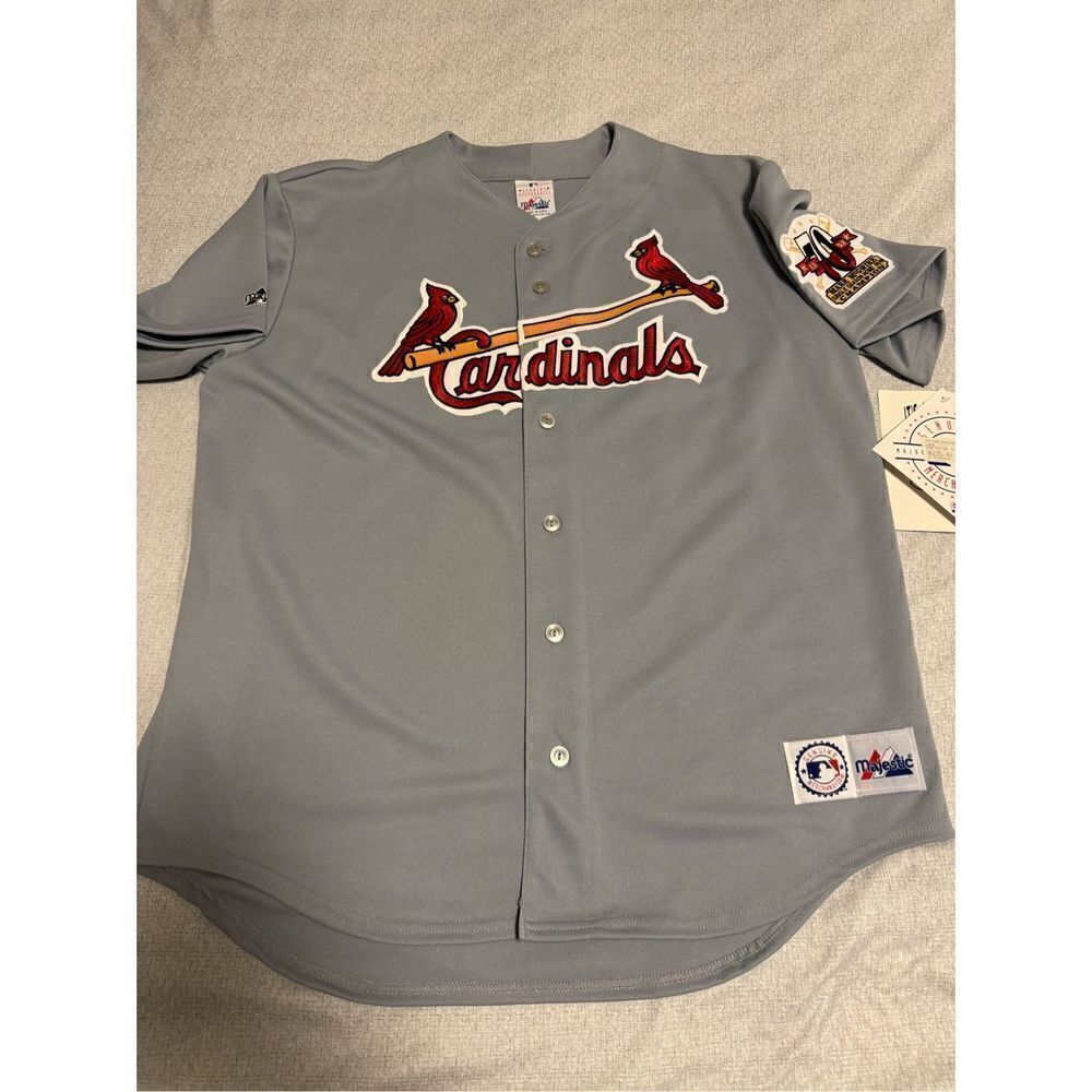 St. Louis Cardinals Size Large 70 HR Mark McGwire Grey Jersey Majestic Vintage